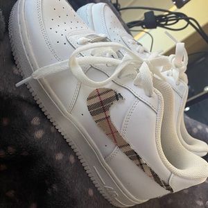White air Force ones Burberry